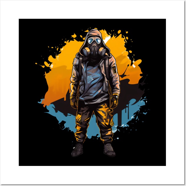 man with mask gas Wall Art by javierparra